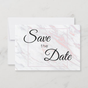Moderner rosa und grauer Marmor Save The Date