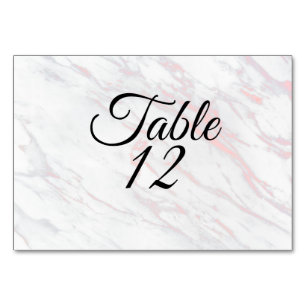 Moderner rosa und grauer Marmor Tischnummer