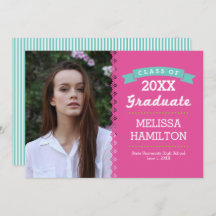 Moderner Rosa- und Minzstreifen Foto Abschluss