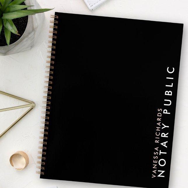 Moderner rosa und schwarzer vertikaler Notarname Notizbuch (Von Creator hochgeladen)