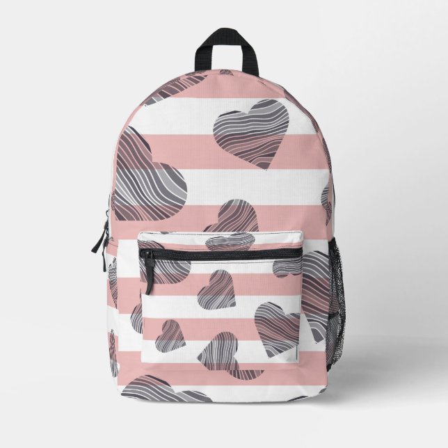 Moderner rosa und weißer Rucksack mit schwarzem Ma (Vorderseite)
