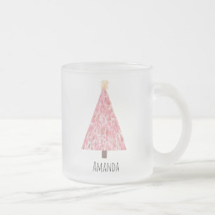 Moderner Rosa Weihnachtsbaum Mattglastasse