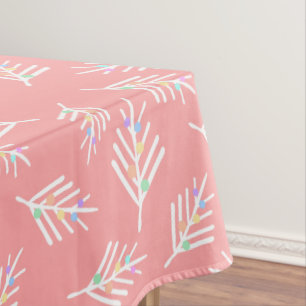 Moderner rosa weißer Pastell punktiert Tischdecke