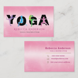 Moderner rosa Yoga-Lehrerstil Visitenkarte
