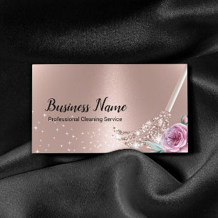 Moderner Rose Gold Clearing Service Blumenmop Visitenkarte