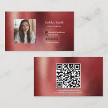 Moderner Rose Gold Foto QR Code Beruflich
