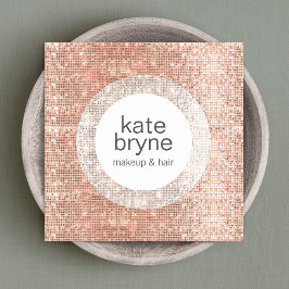 Moderner Rose Gold Sequel Schönheitssalon Quadratische Visitenkarte