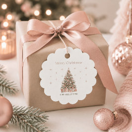 Moderner Rosé-Weihnachtsbaum – Personalisiertes We Geschenkanhänger
