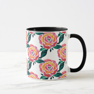 Moderner Rosen-Tassen-beflecktes GlasWatercolor Tasse