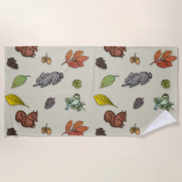 Moderner Roter Beerenvogel | Strandtuch