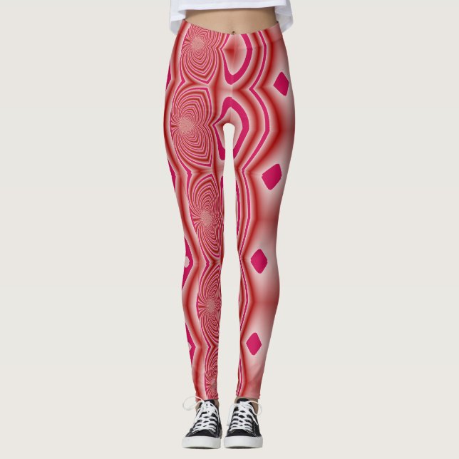Moderner roter Farbtrendy "Ratti_Creative_Arts" Leggings (Vorderseite)