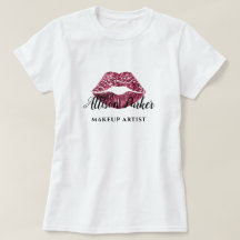 Moderner Roter Glitzer Kiss Lip Makeup Artist