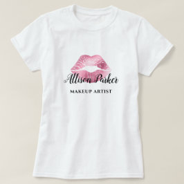Moderner Roter Glitzer Kiss Lip Makeup Artist T-Shirt