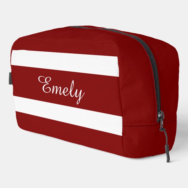 Moderner Roter Name Waschbeutel (Rechte Ecke)