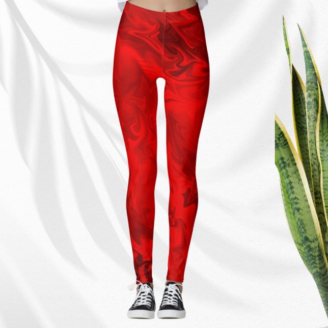 Moderner Roter Swirl Leggings (Von Creator hochgeladen)