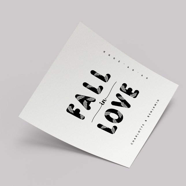 Moderner Rückgang der Liebe | Schwarz-Weiß-Hochzei Serviette (Modern Fall in Love | Black & White Wedding Napkins)