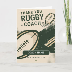 Moderner Rugby-Team-Trainer Dankeskarte