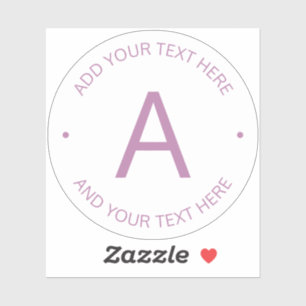 Moderner Rundtext LILA Aufkleber