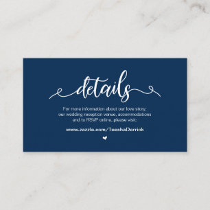 Moderner rustikaler Bauernhof, Navy Blue, Hochzeit Begleitkarte