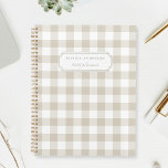 Moderner Rustikaler Beige Buffalo Karo Planner Planer<br><div class="desc">Individuell gestaltetes Planerheft mit beigen Büffel-Karo-Mustern mit personalisiertem Namen.</div>