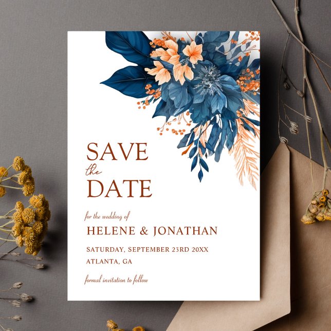 Moderner Rustikaler Blumengarten Elegante Hochzeit Save The Date (Modern Rustic Floral Garden Elegant Wedding Save The Date)