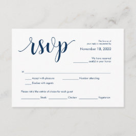 Moderner Rustikaler, Navy Blue Schriftart, UAWG En Begleitkarte