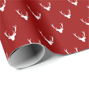 Moderner Rustikaler Rentier Antler Weihnachtsfeier Geschenkpapier