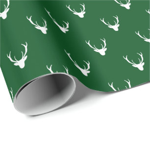 Moderner Rustikaler Rentier Antler Weihnachtsfeier Geschenkpapier