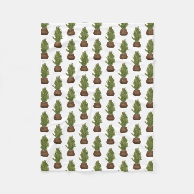 Moderner Rustikaler Weihnachtsbaum Fleecedecke (Vorderseite)