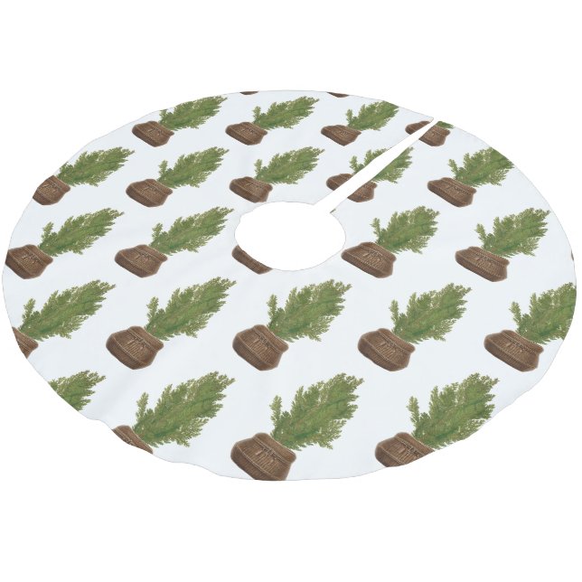 Moderner Rustikaler Weihnachtsbaum Polyester Weihnachtsbaumdecke (Schrägansicht)