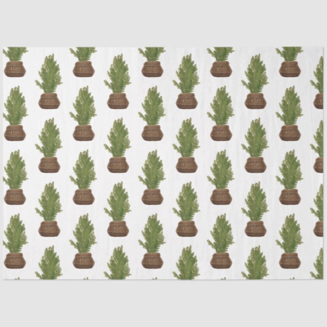 Moderner Rustikaler Weihnachtsbaum Seidenpapier (Vorderseite)