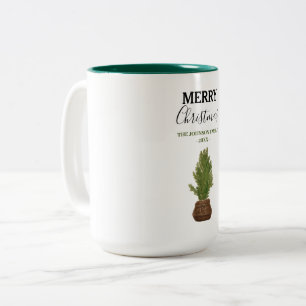 Moderner Rustikaler Weihnachtsbaum Urlaub Zweifarbige Tasse