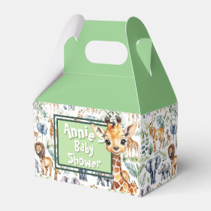 Moderner Safari-Chic: Trendy Baby Shower Geschenkschachtel