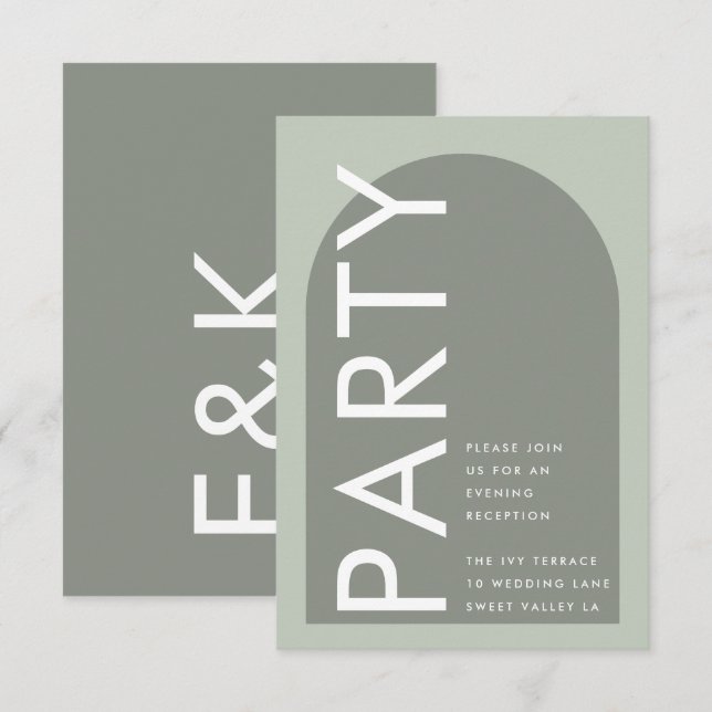 Moderner Sage Arch Moss Abstrakter Japandi Minimal Begleitkarte (Vorne/Hinten)