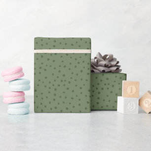 Moderner Sage Grün und Weiß Kleine Polka Dot Geschenkpapier