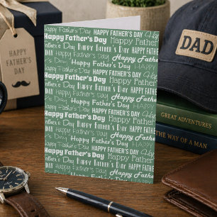 Moderner Salbeigrün-Weiß-Typografie Vatertag Karte