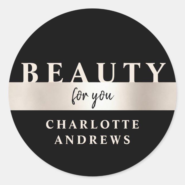 Moderner Salon Rosegold Classic Round Sticker (Vorderseite)