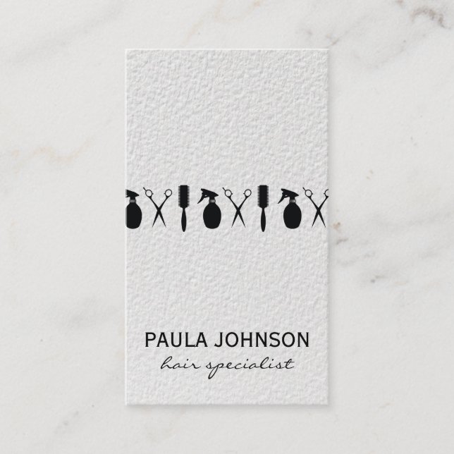 Moderner Salon Shears Hair Spezialist Visitenkarte (Vorderseite)