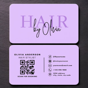 Moderner Salon-Typografie-QR-Code Visitenkarte