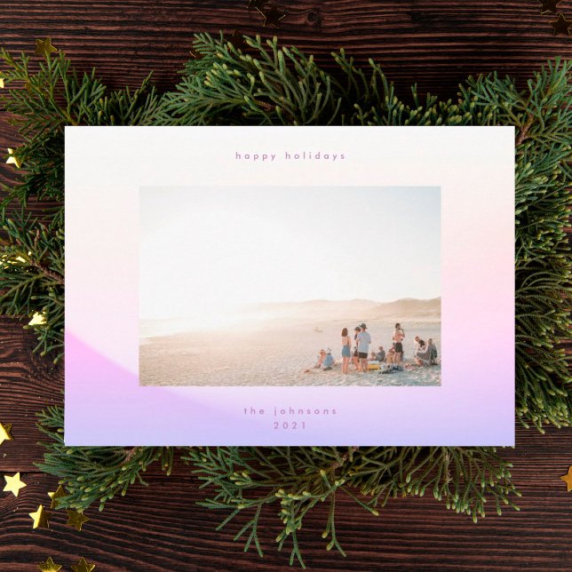 Moderner sanfter Gradient Minimalismus Weihnachtsg Feiertagskarte (Von Creator hochgeladen)