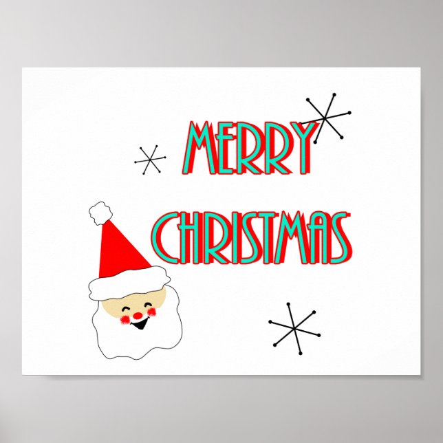 Moderner Santa-Claus im Mittelalter fröhliche Weih Poster (Vorne)