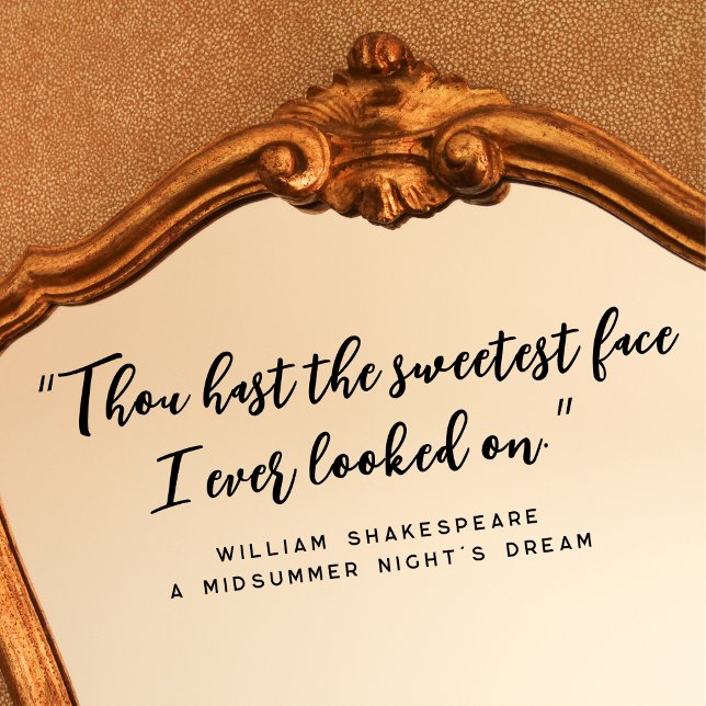 Moderner sauberer, eleganter Script Zitat-Mirror Fensteraufkleber (Von Creator hochgeladen)