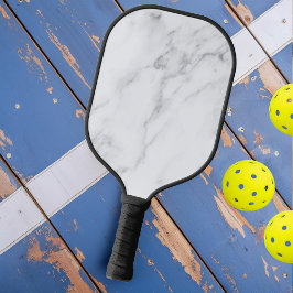 Moderner, sauberer weißer Marmorstein Pickleball Schläger