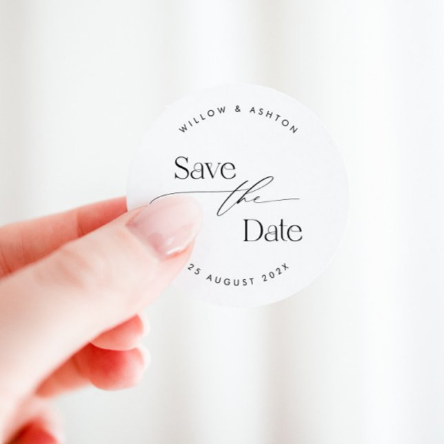 Moderner Save the Date Sticker mit Script-Schrifta (Von Creator hochgeladen)
