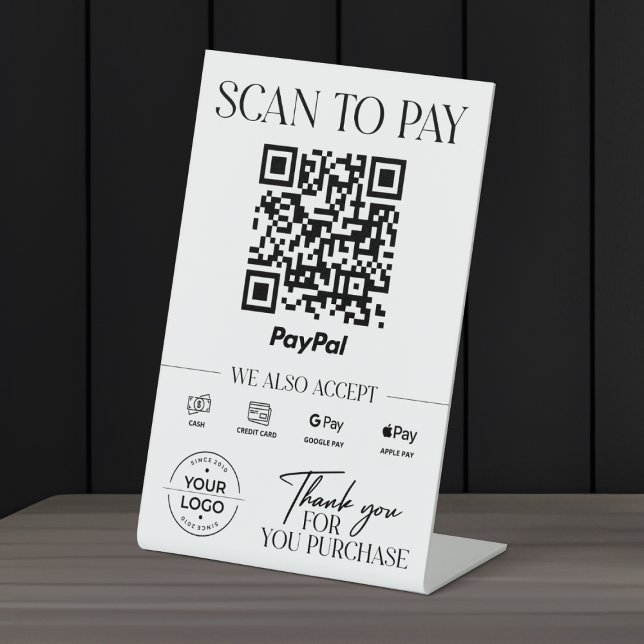 Moderner Scan zum Bezahlen von Signalen PayPal Sockelschild (Von Creator hochgeladen)