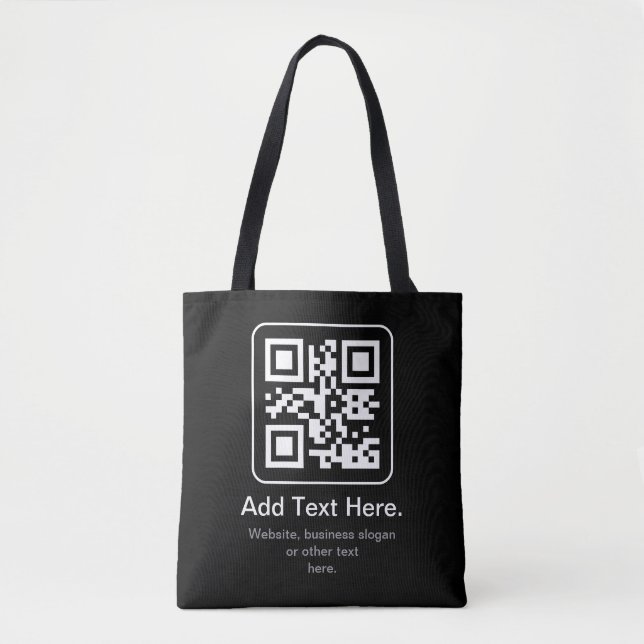 Moderner scannbarer QR-Code | Schwarz Weiß & Grau (Vorderseite)