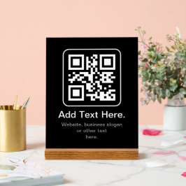 Moderner scannbarer QR-Code | Schwarz Weiß & Grau Acrylschild