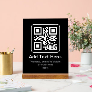 Moderner scannbarer QR-Code Schwarz Weiß & Grau Acrylschild