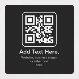 Moderner scannbarer QR-Code | Schwarz Weiß & Grau Etiketten
