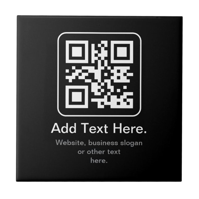 Moderner scannbarer QR-Code | Schwarz Weiß & Grau Fliese (Vorderseite)